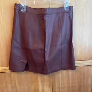 Shinestar brown pleather skirt NWT
